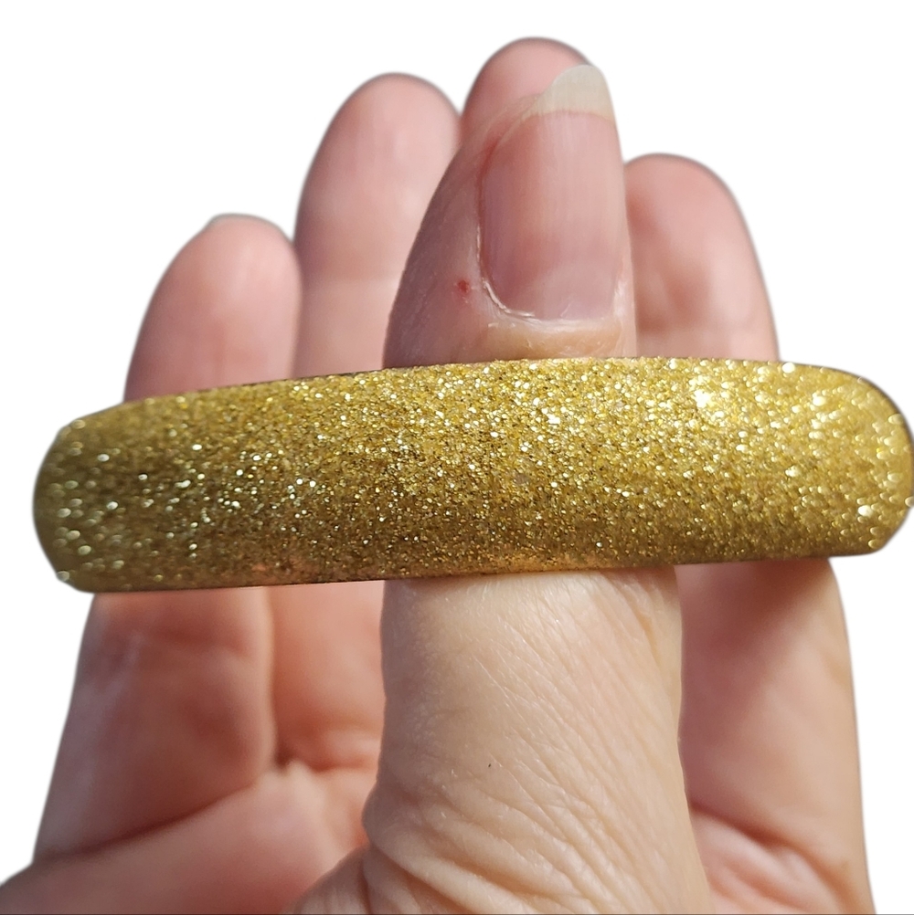 Glittery Goldtone Bangle Bracelet